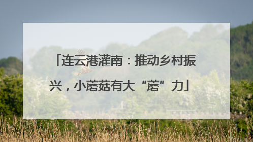 连云港灌南：推动乡村振兴，小蘑菇有大“蘑”力
