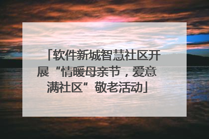 软件新城智慧社区开展“情暖母亲节，爱意满社区”敬老活动