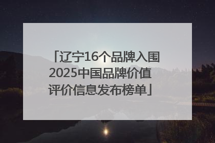 辽宁16个品牌入围2025中国品牌价值评价信息发布榜单