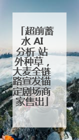 超前蓄水 AI分析 站外种草，大麦全链路宣发锚定剧场商家售出