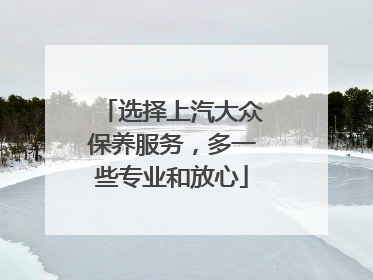 选择上汽大众保养服务，多一些专业和放心