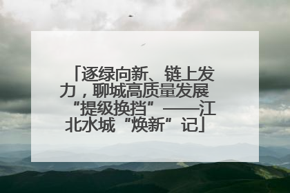 逐绿向新、链上发力，聊城高质量发展“提级换挡”——江北水城“焕新”记