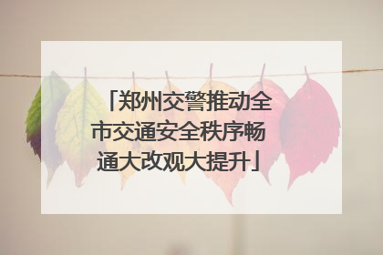郑州交警推动全市交通安全秩序畅通大改观大提升