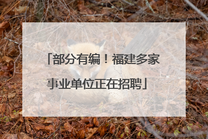 部分有编！福建多家事业单位正在招聘
