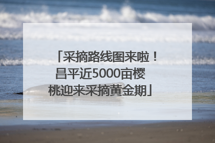 采摘路线图来啦！昌平近5000亩樱桃迎来采摘黄金期