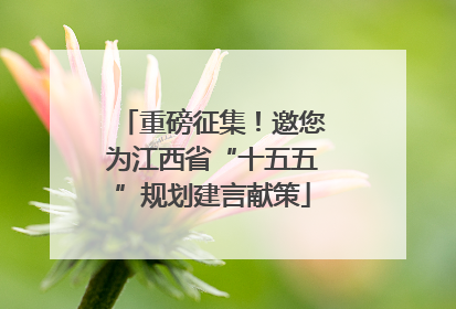 重磅征集！邀您为江西省“十五五”规划建言献策