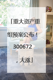 重大资产重组预案公布！300672，大涨