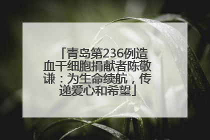 青岛第236例造血干细胞捐献者陈敬谦：为生命续航，传递爱心和希望
