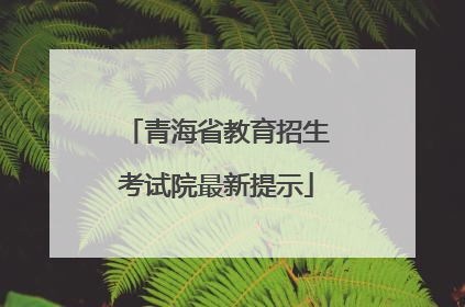 青海省教育招生考试院最新提示