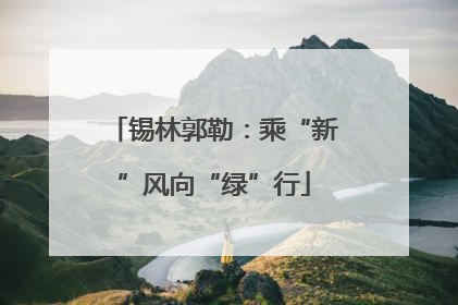 锡林郭勒：乘“新”风向“绿”行