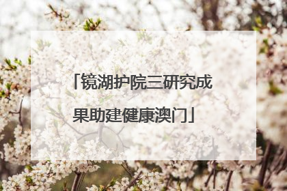 镜湖护院三研究成果助建健康澳门