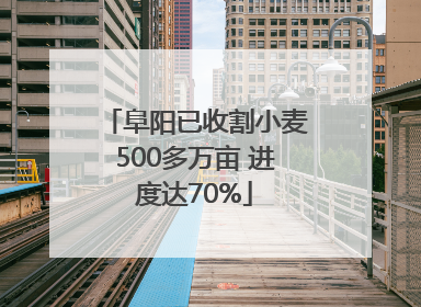阜阳已收割小麦500多万亩 进度达70%