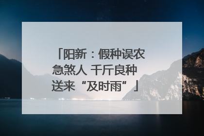 阳新：假种误农急煞人 千斤良种送来“及时雨”