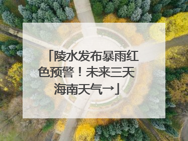 陵水发布暴雨红色预警！未来三天海南天气→