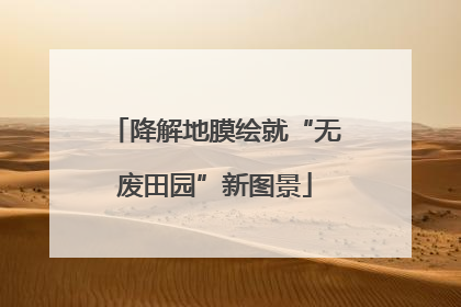 降解地膜绘就“无废田园”新图景