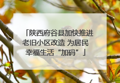 陕西府谷县加快推进老旧小区改造 为居民幸福生活“加码”