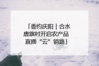 香约庆阳｜合水唐旗村开启农产品直播“云”销路