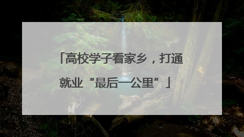 高校学子看家乡，打通就业“最后一公里”