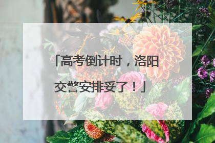 高考倒计时，洛阳交警安排妥了！
