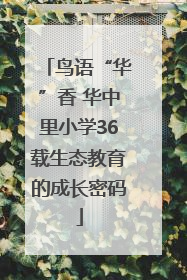 鸟语“华”香 华中里小学36载生态教育的成长密码