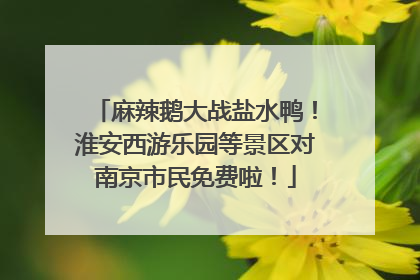 麻辣鹅大战盐水鸭！淮安西游乐园等景区对南京市民免费啦！