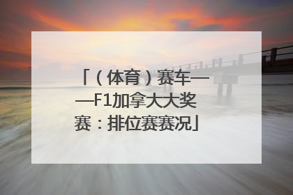 （体育）赛车——F1加拿大大奖赛：排位赛赛况