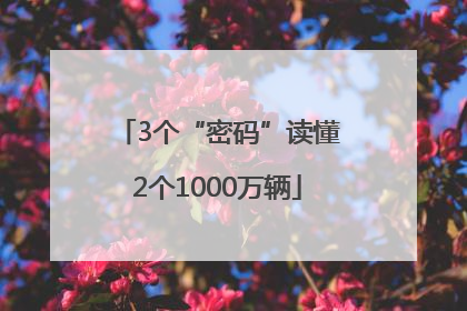 3个“密码”读懂2个1000万辆