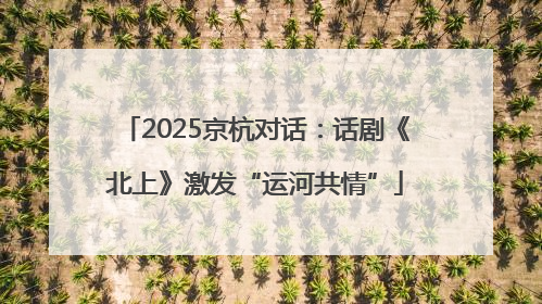 2025京杭对话：话剧《北上》激发“运河共情”