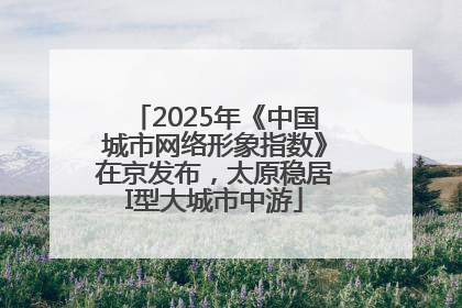 2025年《中国城市网络形象指数》在京发布，太原稳居I型大城市中游