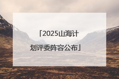 2025山海计划评委阵容公布