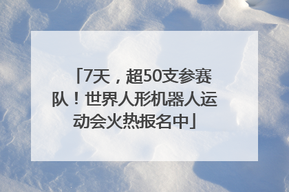 7天，超50支参赛队！世界人形机器人运动会火热报名中